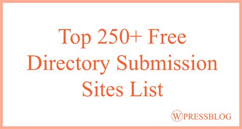Directory Submission Sites List .